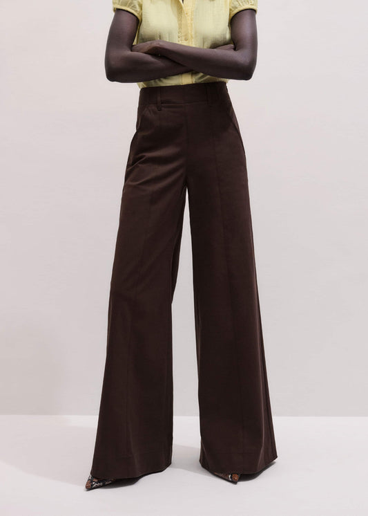 Brown High Waist Wide-Leg Pant | ME+EM