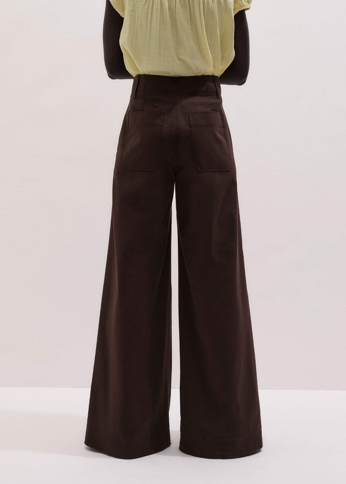 Brown High Waist Wide-Leg Pant | ME+EM