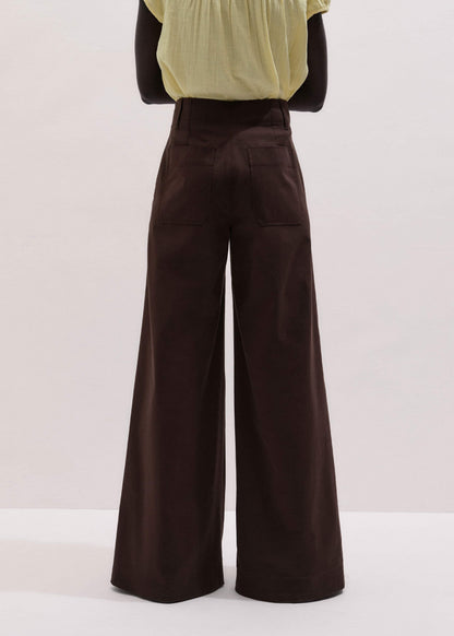 Brown High Waist Wide-Leg Pant | ME+EM