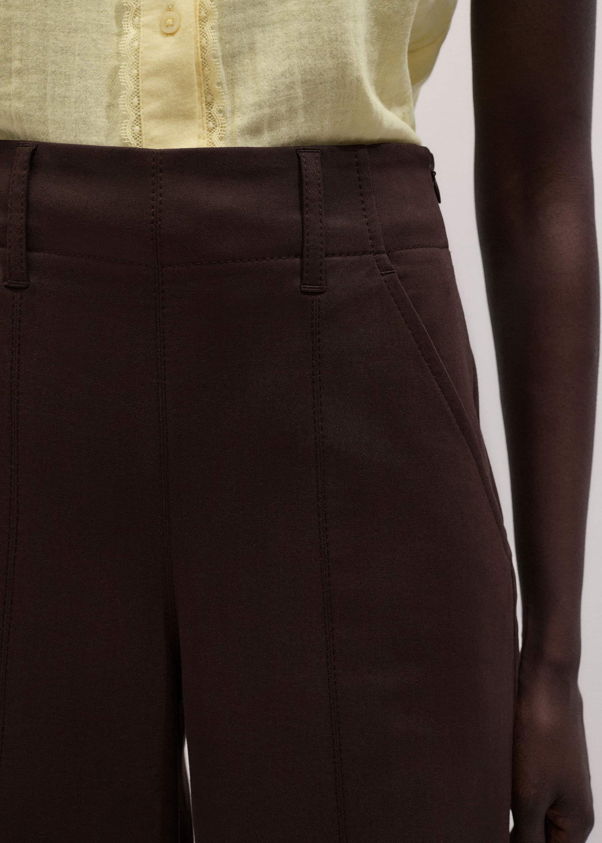 Brown High Waist Wide-Leg Pant | ME+EM