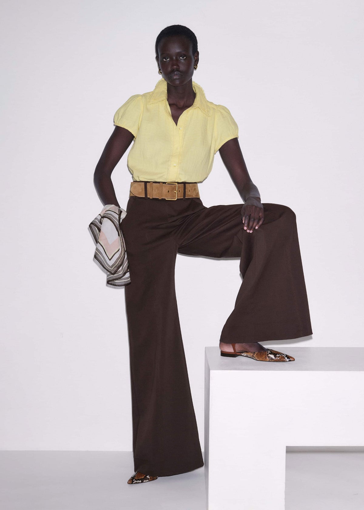Brown High Waist Wide-Leg Pant | ME+EM