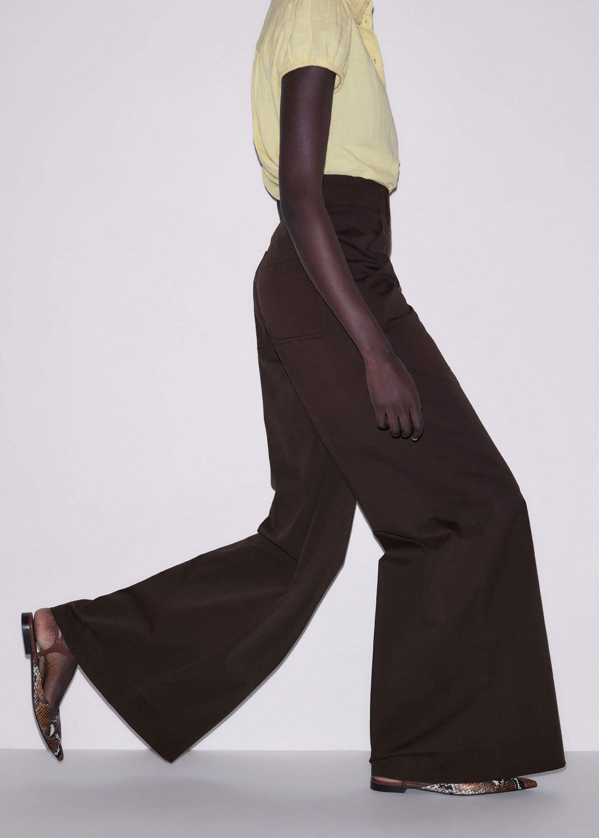 Brown High Waist Wide-Leg Pant | ME+EM