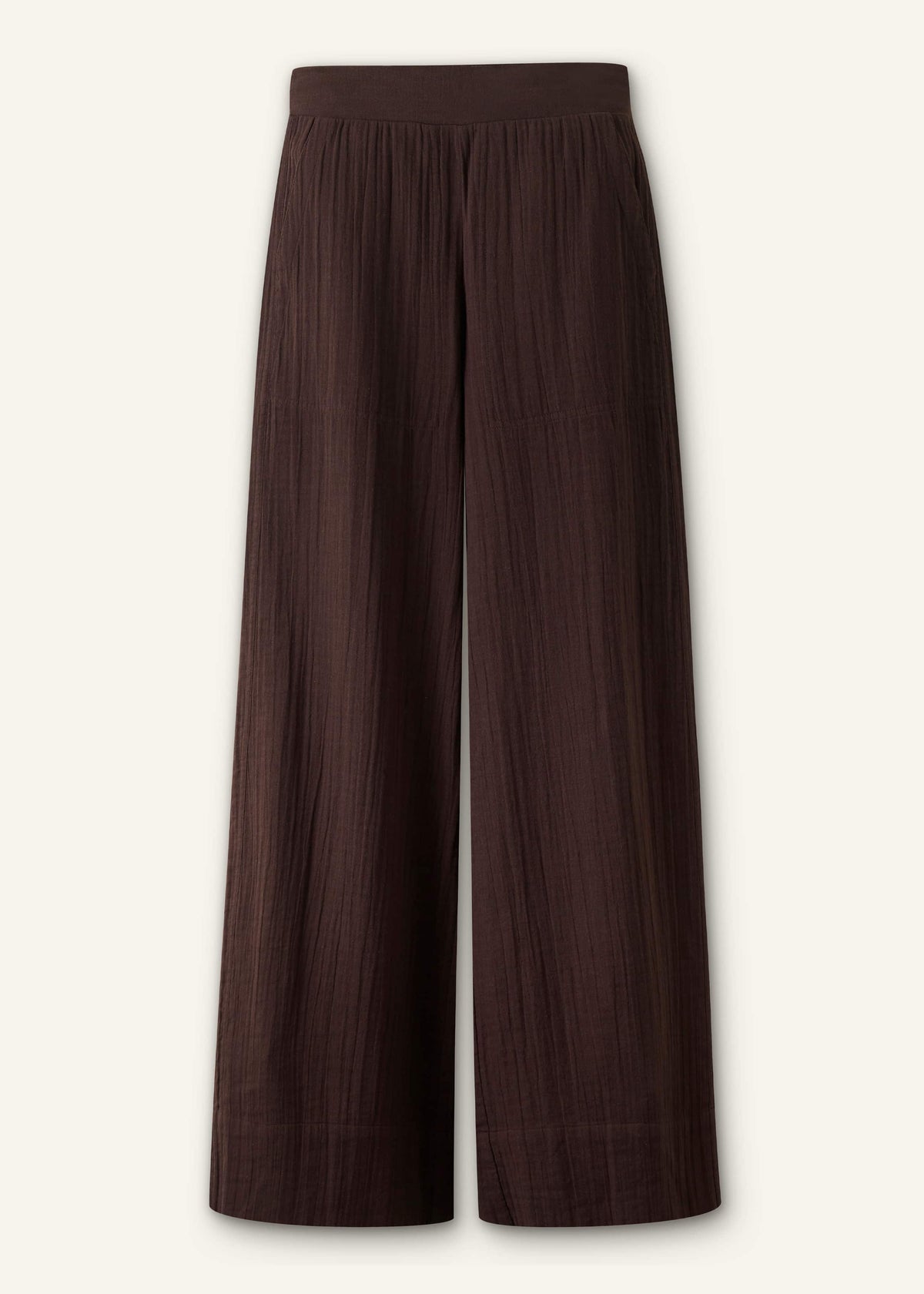 Brown Cheesecloth Wide-Leg Pant | ME+EM