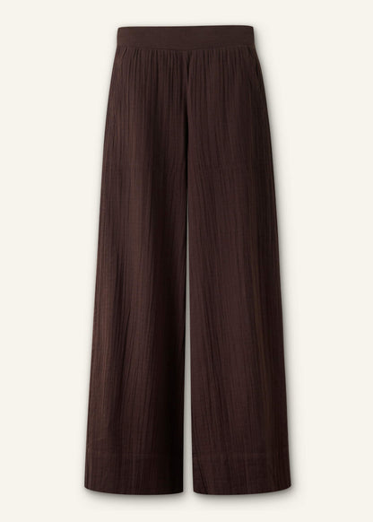 Brown Cheesecloth Wide-Leg Pant | ME+EM