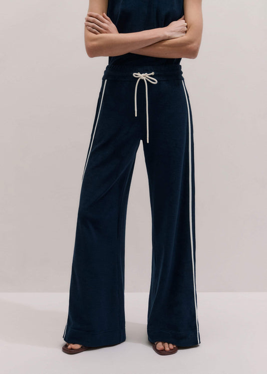 Navy Rib Trim Track Pant | ME+EM