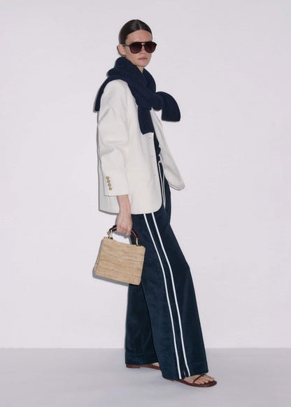 Navy Rib Trim Track Pant | ME+EM
