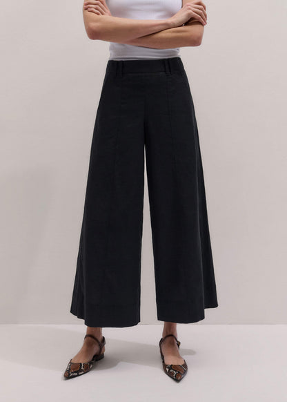Black Crop Wide-Leg Pant | ME+EM