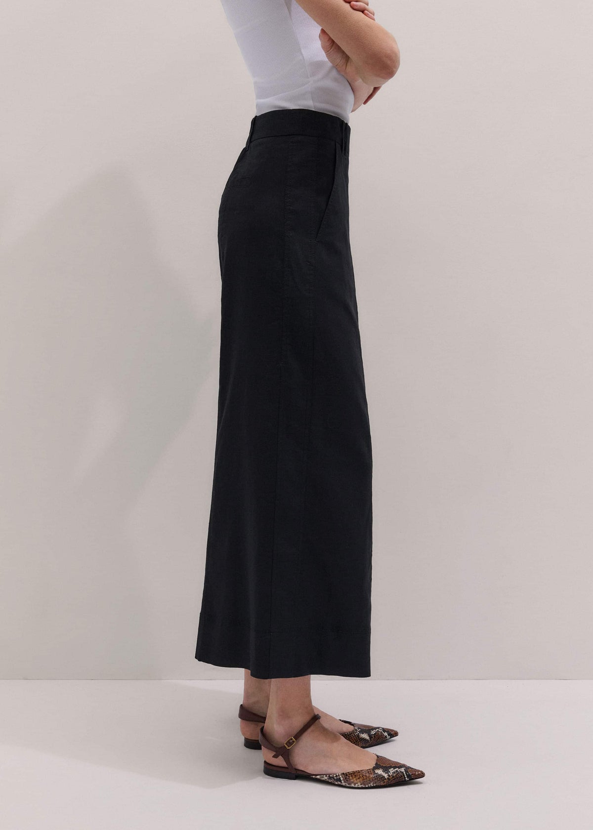 Black Crop Wide-Leg Pant | ME+EM