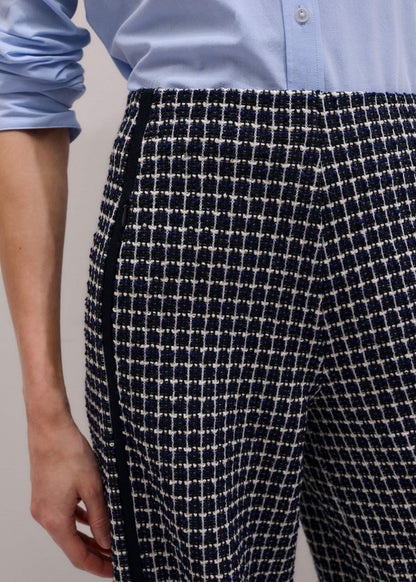 Navy Textured Wide-Leg Pant | ME+EM