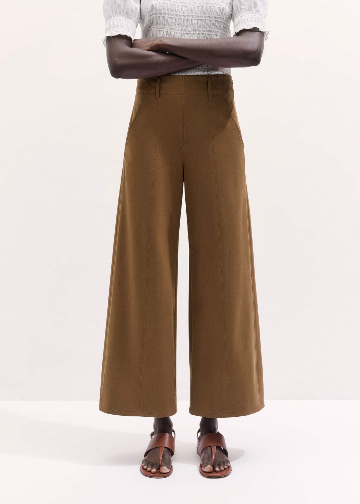 Brown Wide Crop Pant | ME+EM