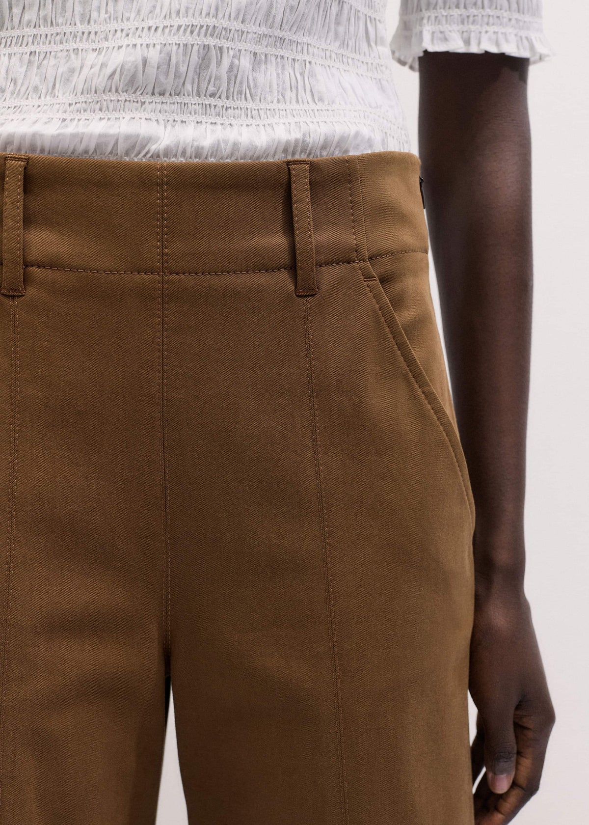 Brown Wide Crop Pant | ME+EM