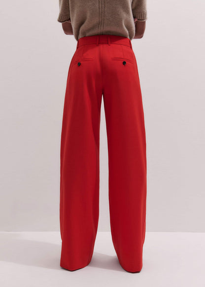 Red Perfect Wide Pleat Front Pant | ME+EM