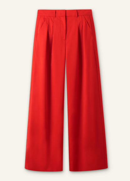Red Perfect Wide Pleat Front Pant | ME+EM