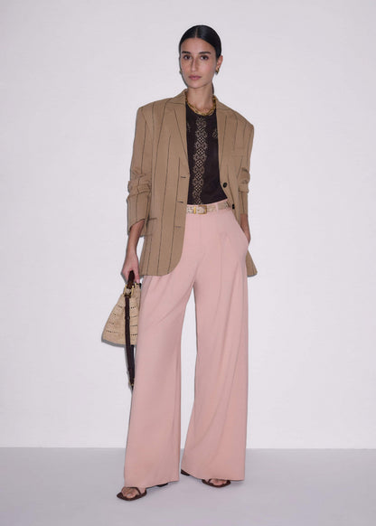 Pink Pleat Wide-Leg Pant | ME+EM