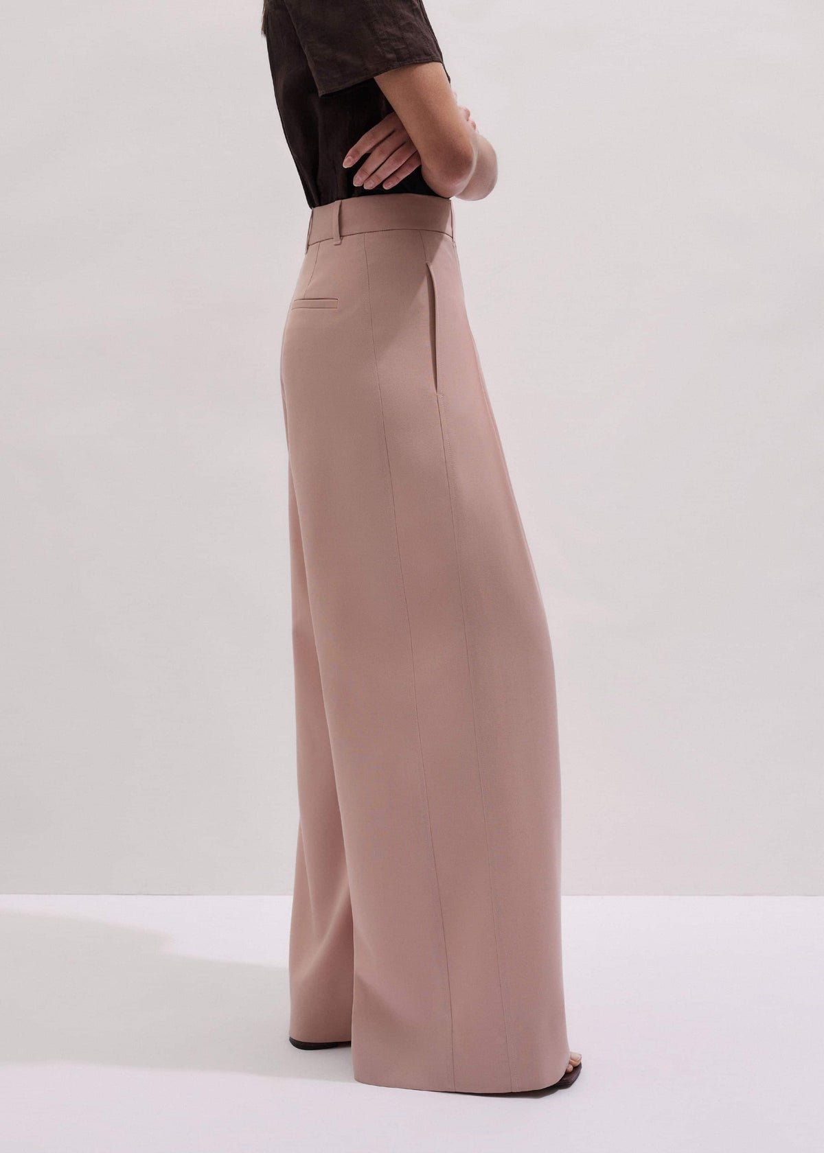 Pink Pleat Wide-Leg Pant | ME+EM