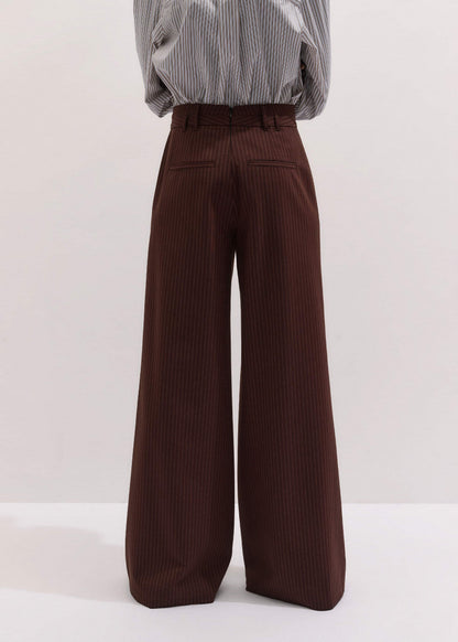 Cinnamon Pinstripe Wide-Leg Pant | ME+EM