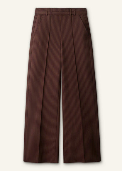Cinnamon Pinstripe Wide-Leg Pant | ME+EM
