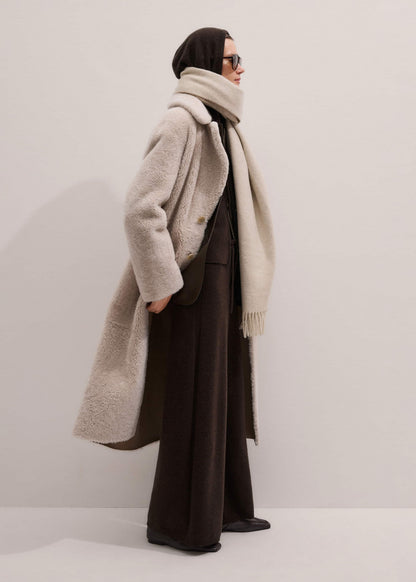 Brown Cashmere Wide-Leg Knit Pant | ME+EM
