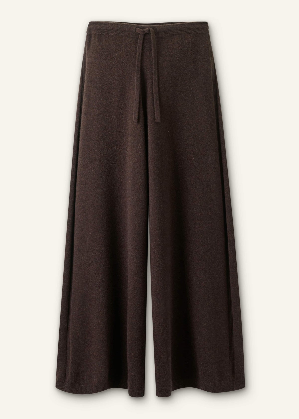 Brown Cashmere Wide-Leg Knit Pant | ME+EM