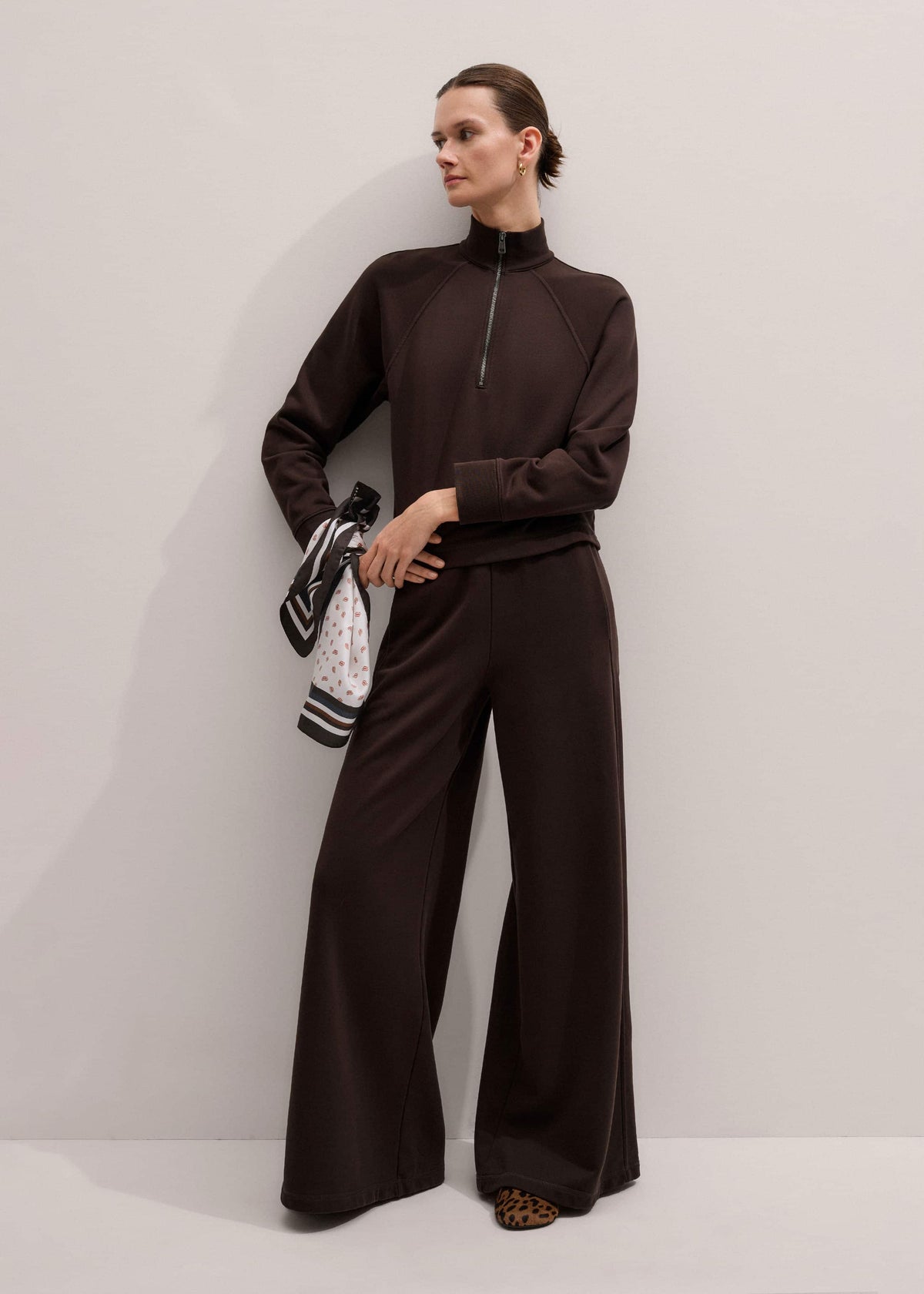 Brown Sweatshirt Wide-Leg Track Pant | ME+EM