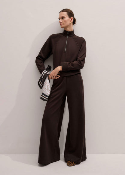 Brown Sweatshirt Wide-Leg Track Pant | ME+EM