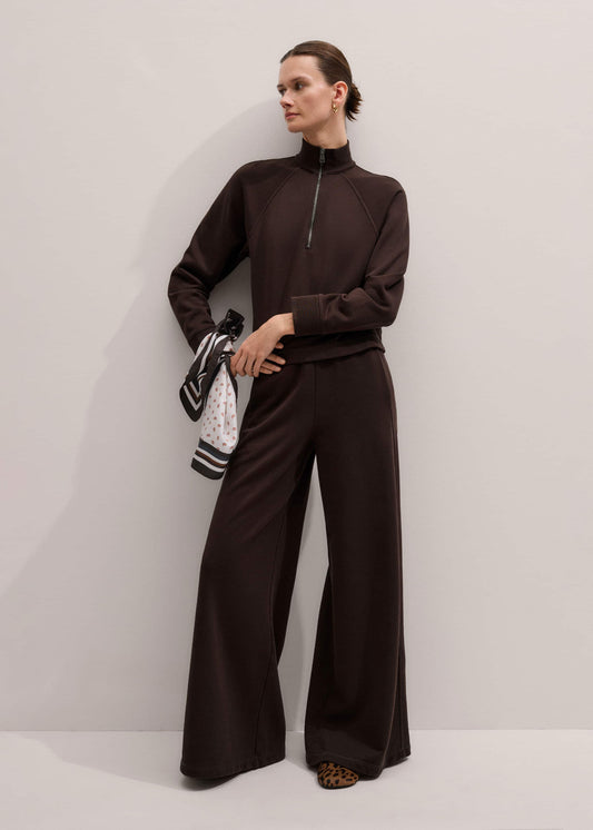 Brown Sweatshirt Wide-Leg Track Pant | ME+EM