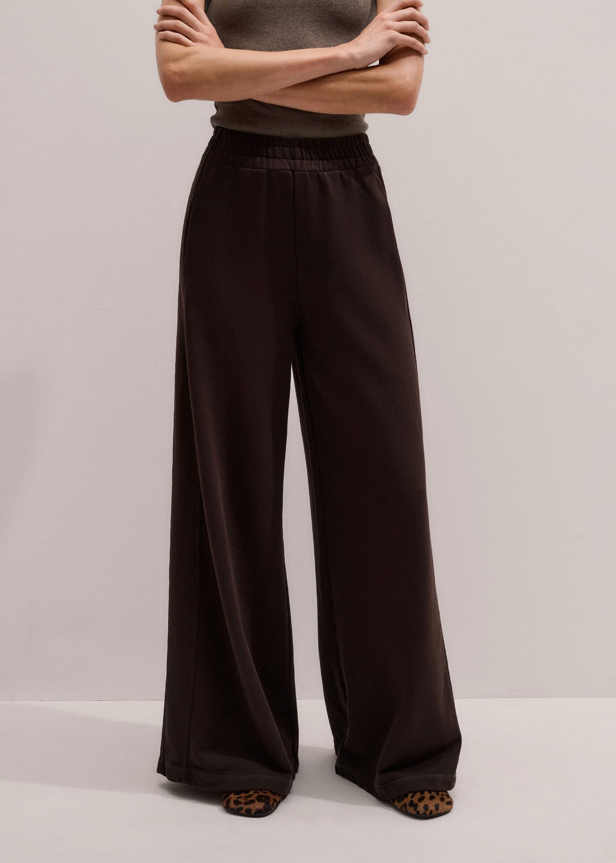 Brown Sweatshirt Wide-Leg Track Pant | ME+EM