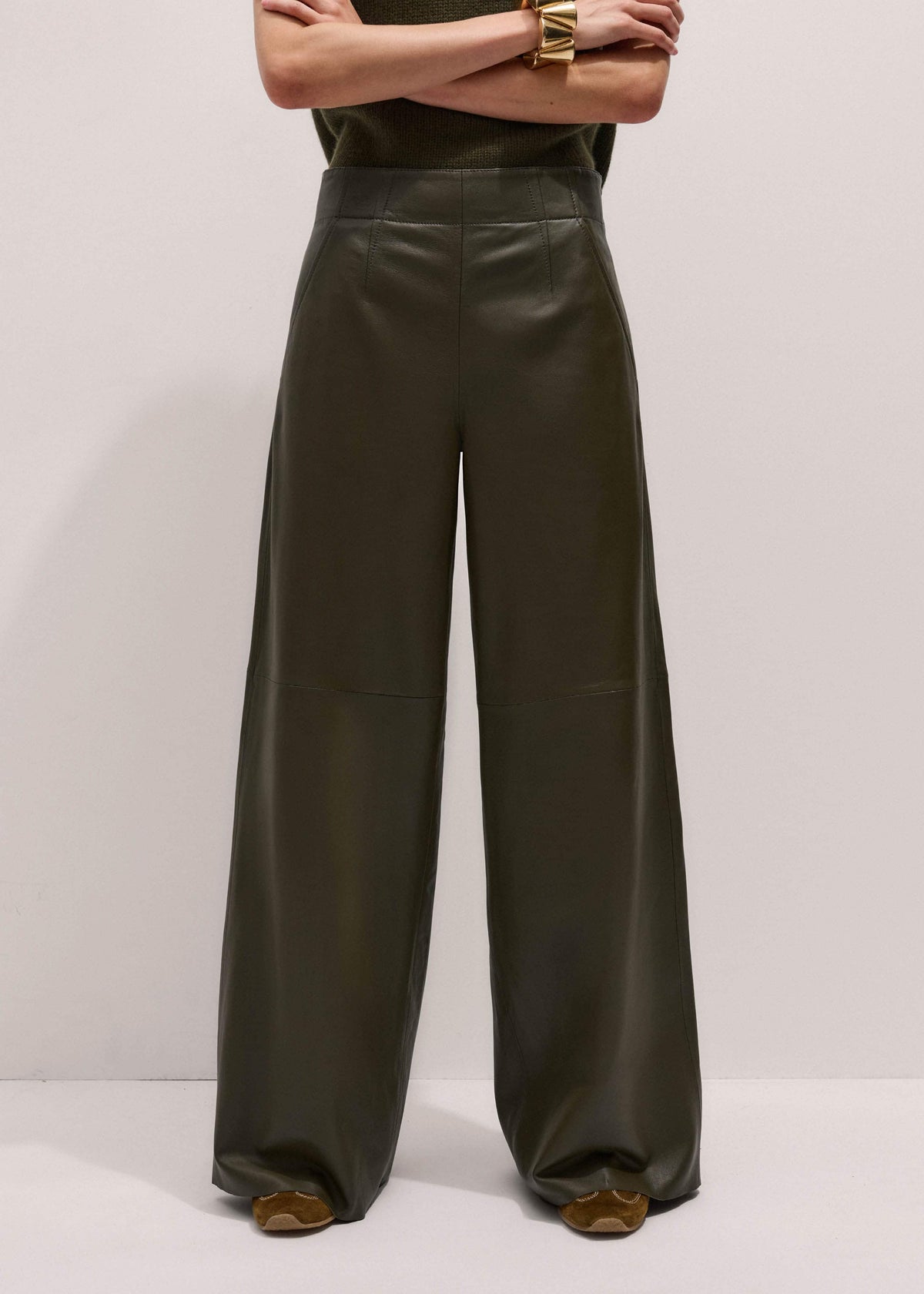 Olive Green Wide-Leg Pant | ME+EM
