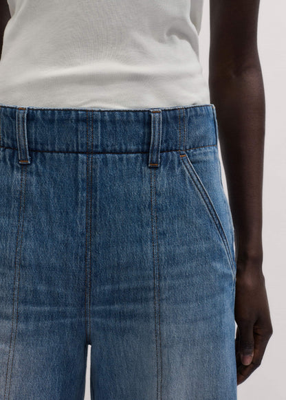 Mid-Blue High Waist Wide Jean | ME+EM