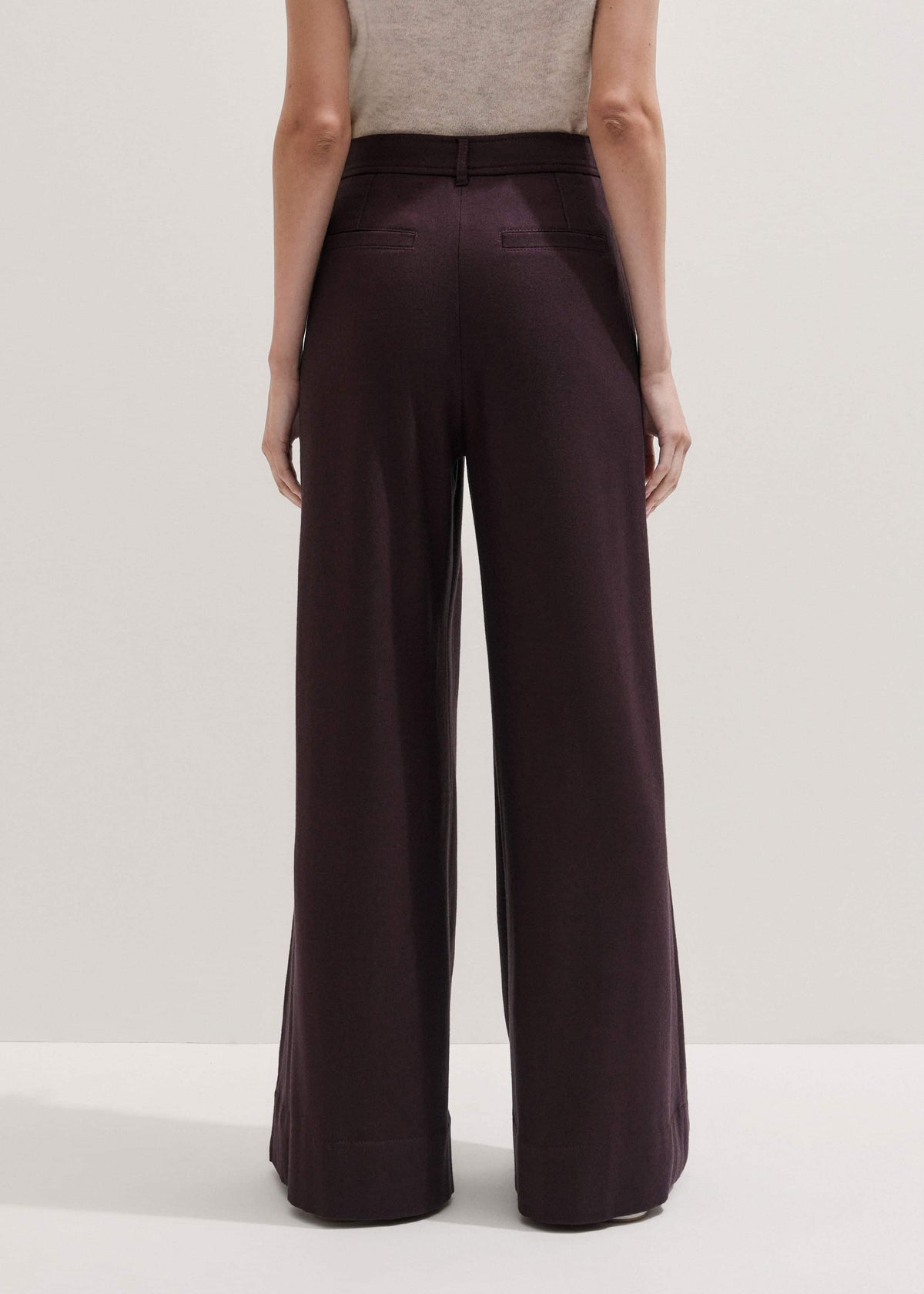 Red Wool Multi Pleat Wide-Leg Pant | ME+EM