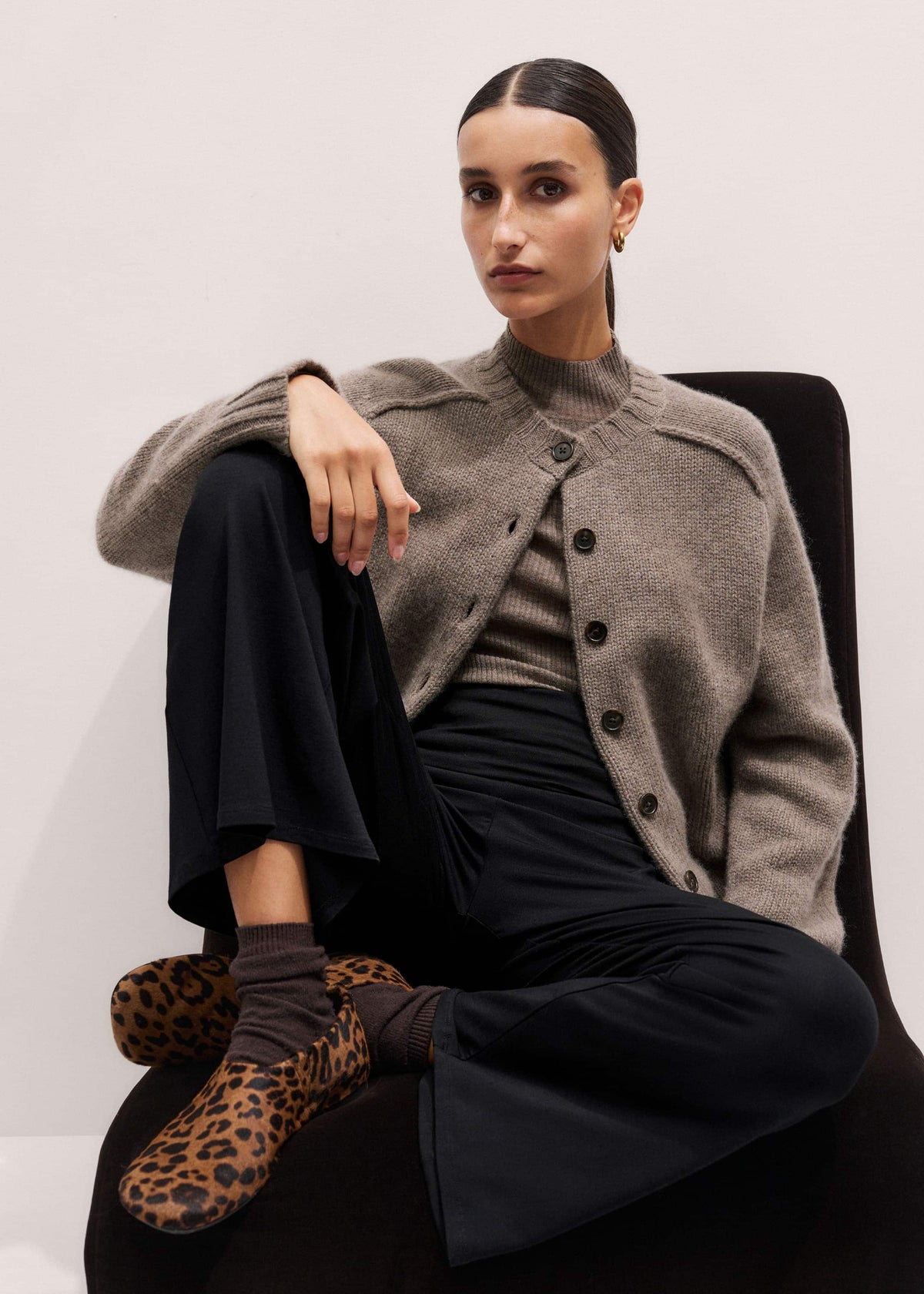 Black Icon Crop Palazzo Pant | ME+EM