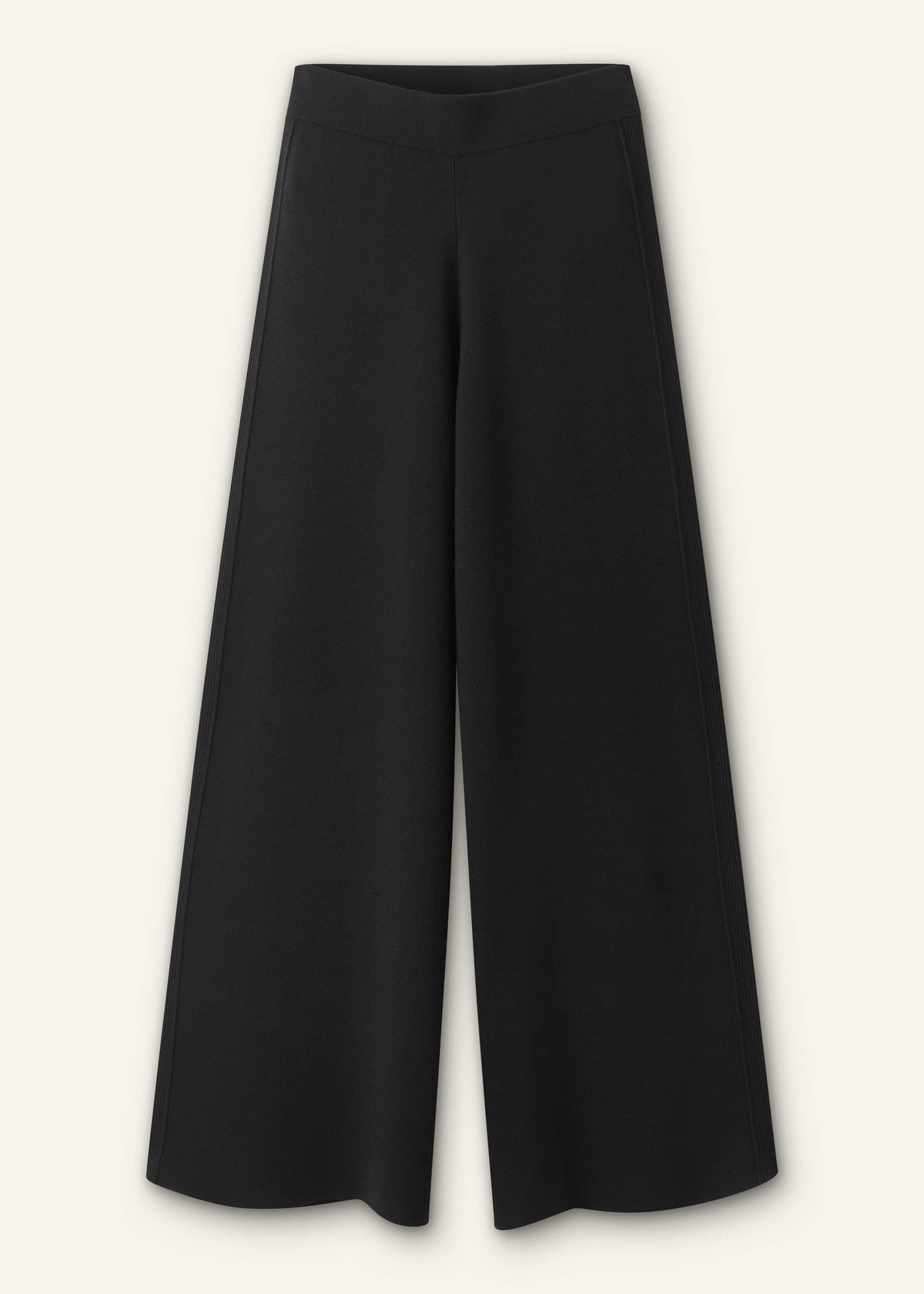 Black Silk Knit Evening Palazzo Pant | ME+EM