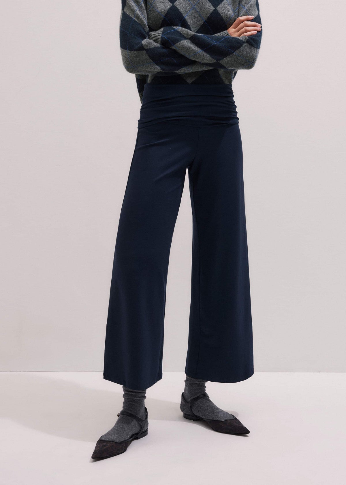 Crop Palazzo Pant - Dark Navy Travel Pants |Vacation Shop | ME+EM