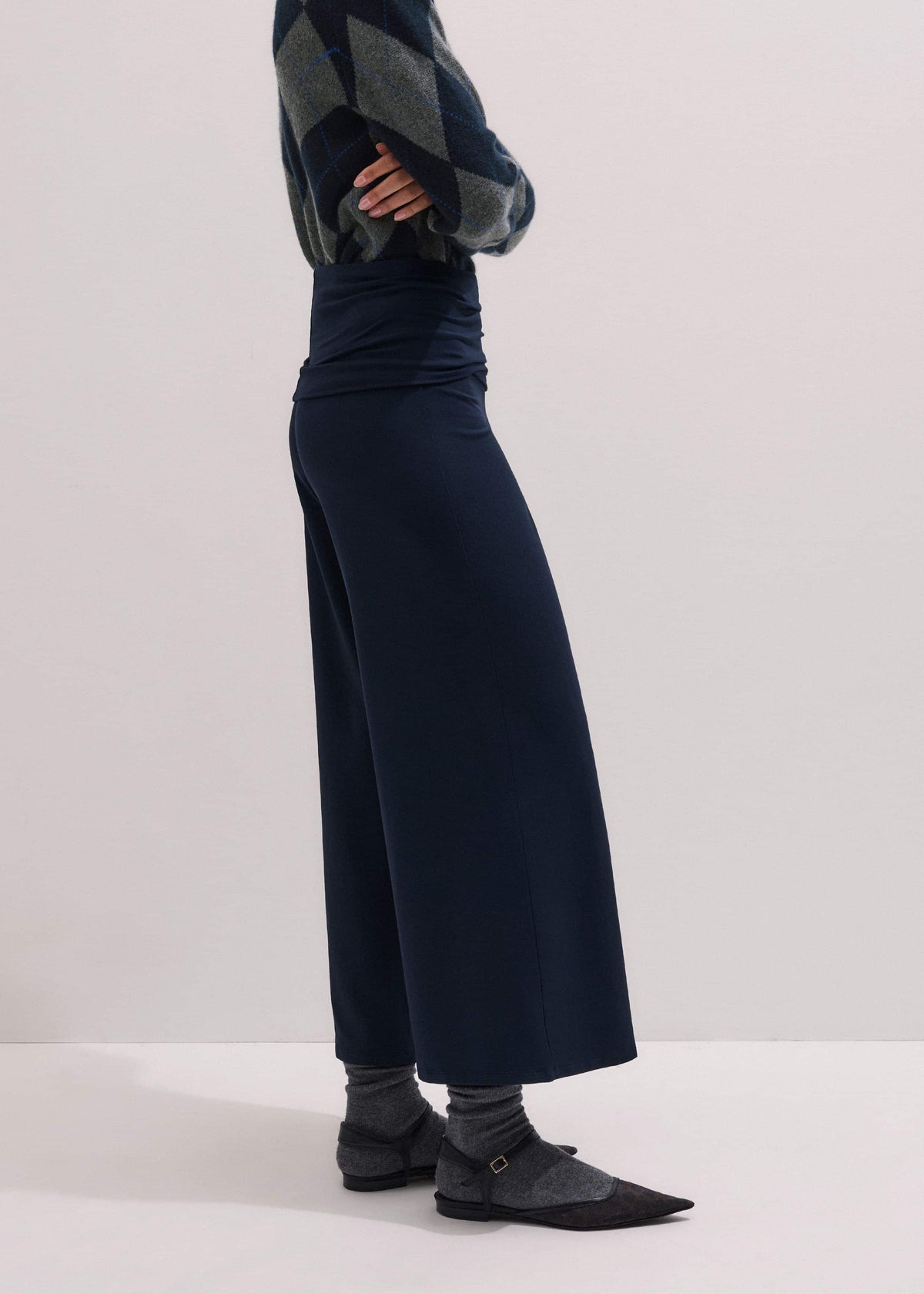 Crop Palazzo Pant - Dark Navy Travel Pants |Vacation Shop | ME+EM