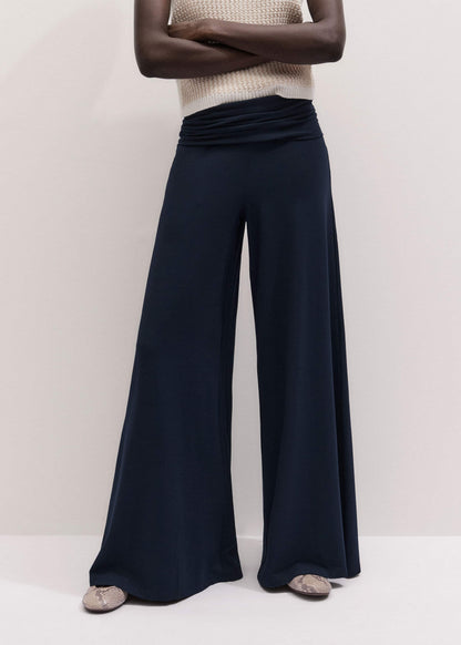Navy Super Wide Palazzo Pant | ME+EM