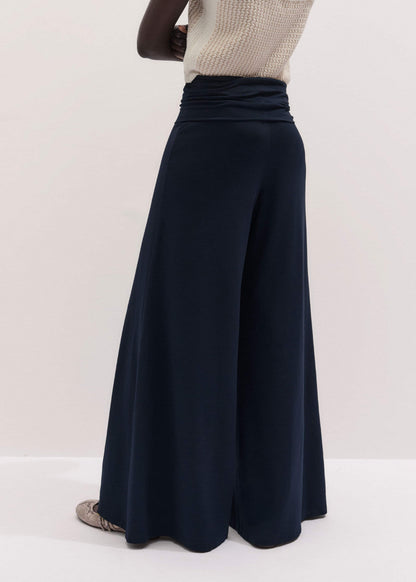 Navy Super Wide Palazzo Pant | ME+EM