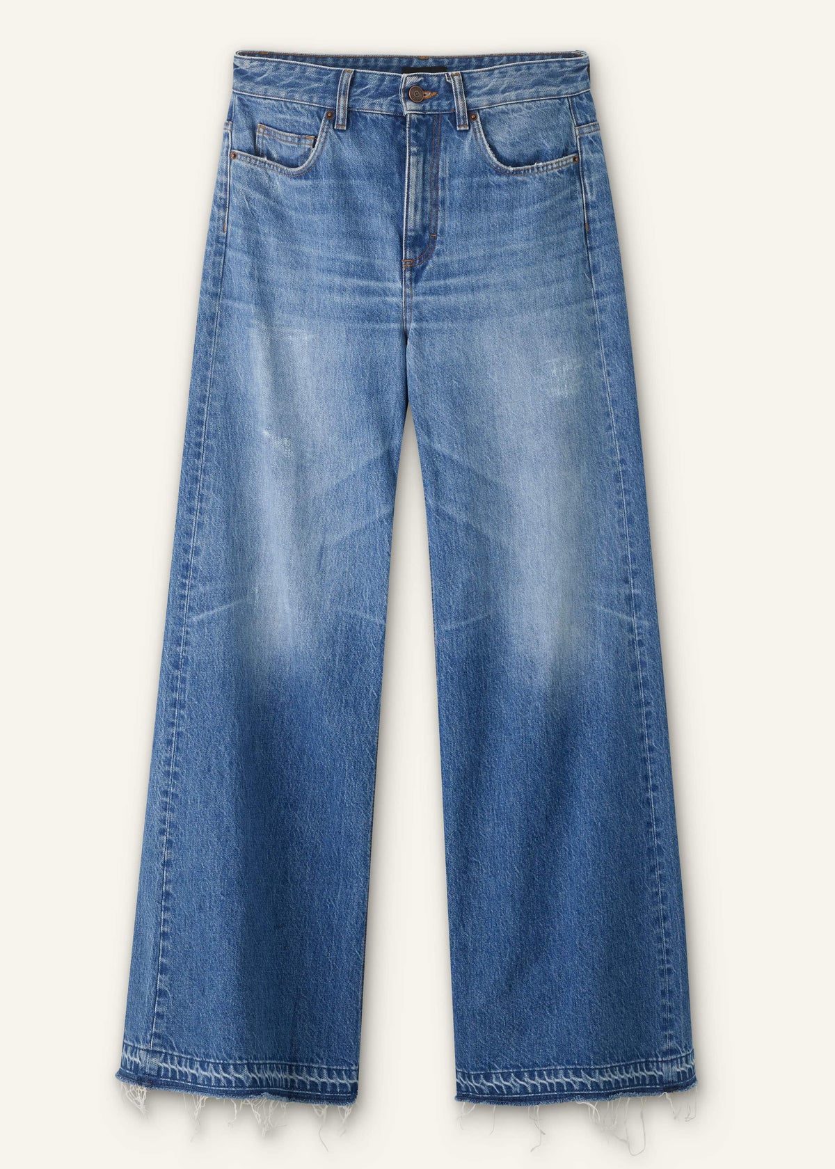 Blue Distressed Ultimate Wide-Leg Jean | ME+EM