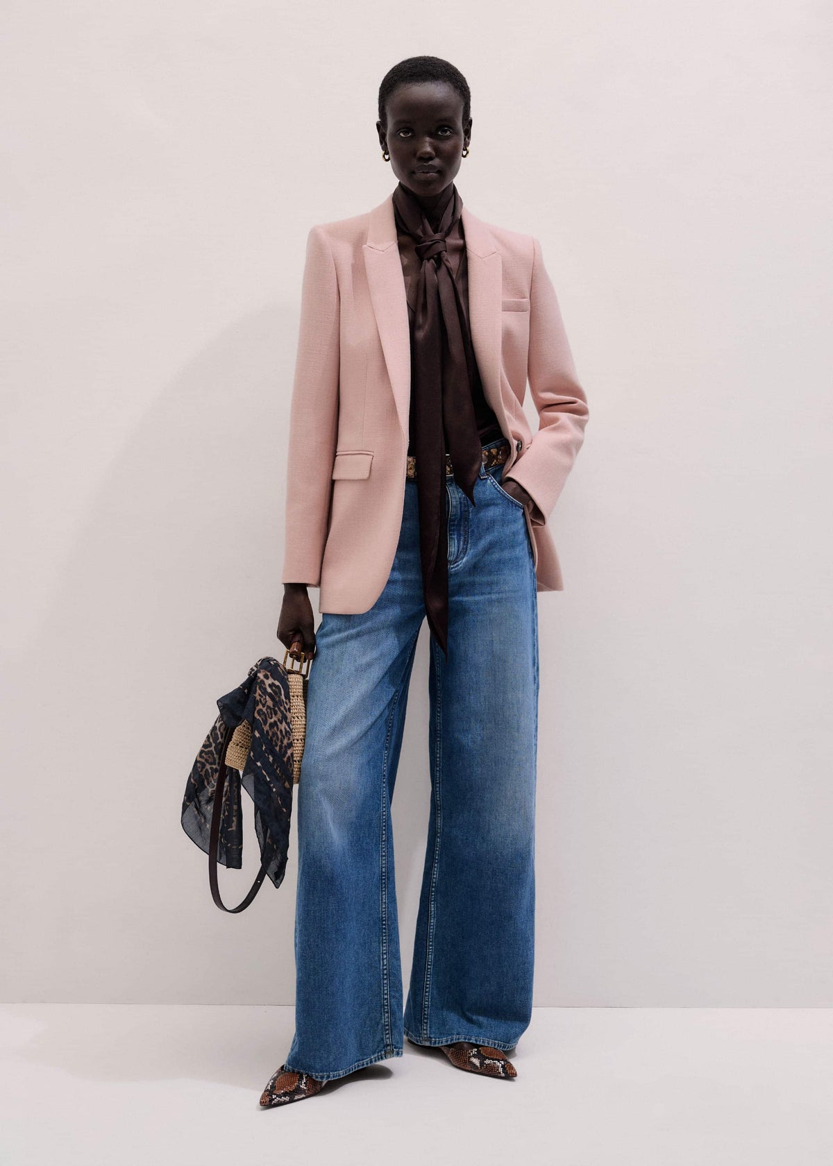 Blue Relaxed Baggy Wide-Leg Jean | ME+EM