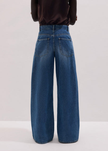 Blue Relaxed Baggy Wide-Leg Jean | ME+EM