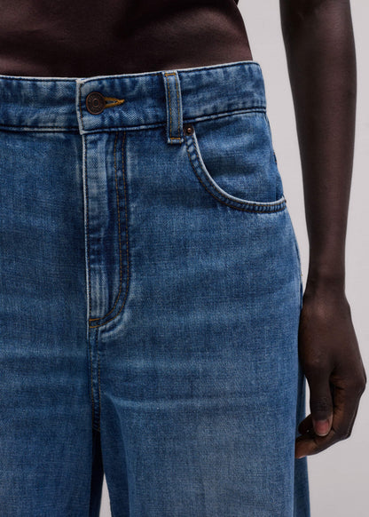 Blue Relaxed Baggy Wide-Leg Jean | ME+EM