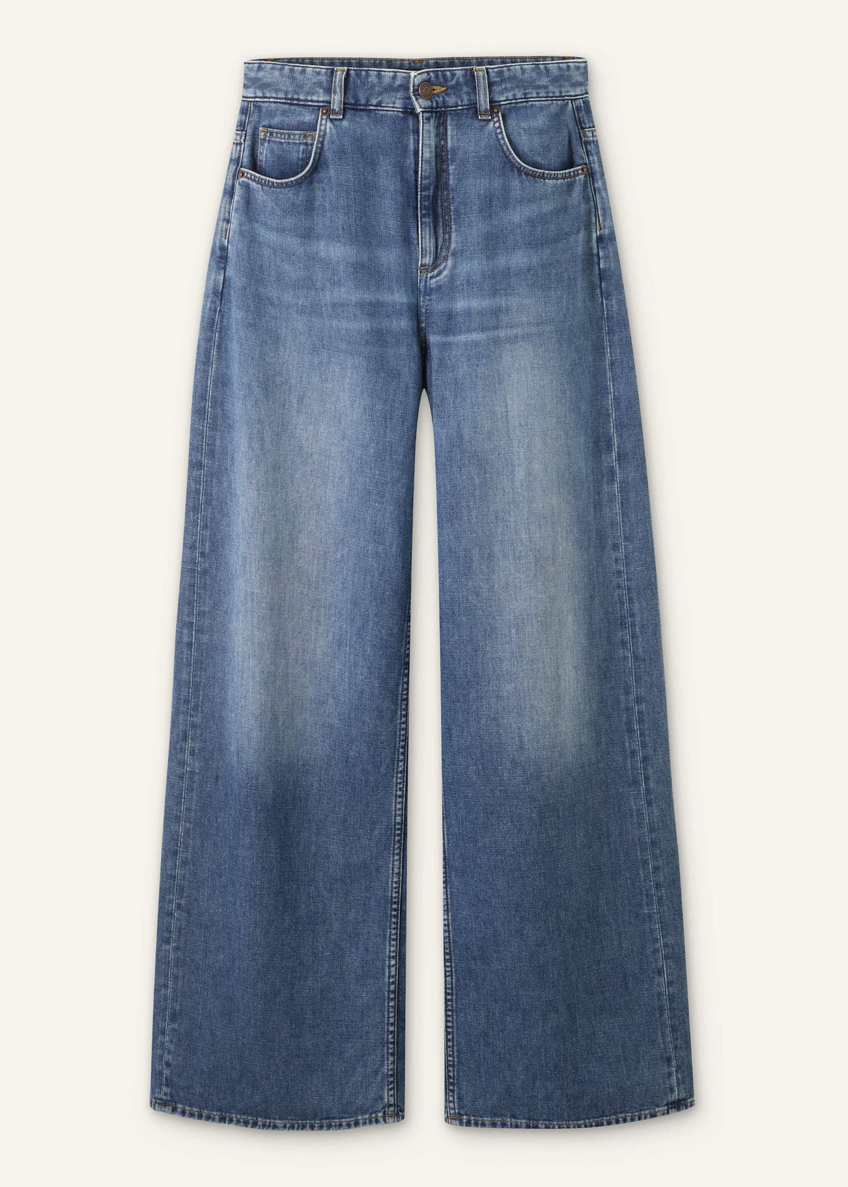 Blue Relaxed Baggy Wide-Leg Jean | ME+EM