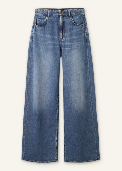 Blue Relaxed Baggy Wide-Leg Jean | ME+EM