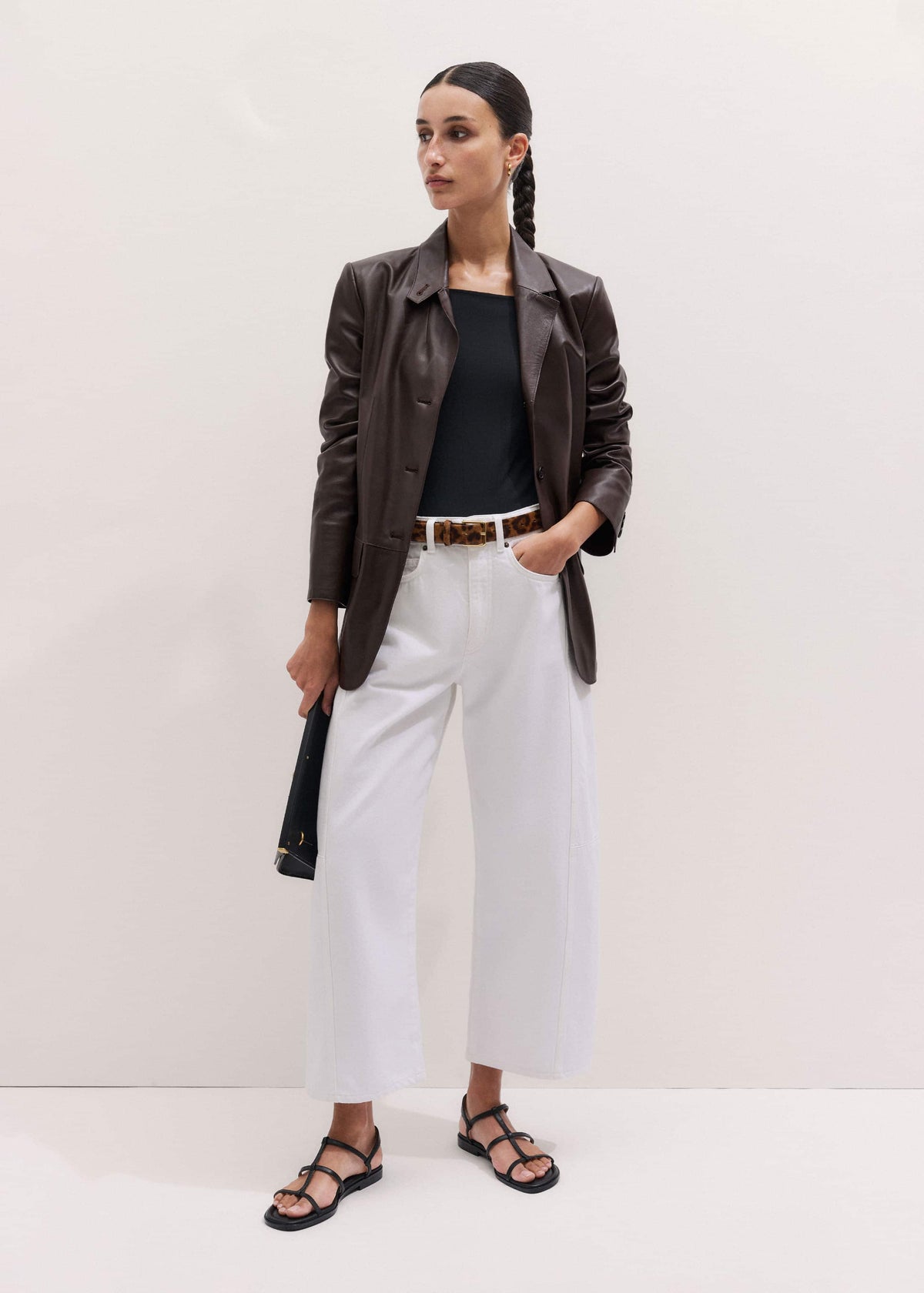 White Exaggerated Crop Jean | ME+EM