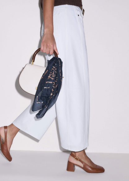 White Exaggerated Crop Jean | ME+EM