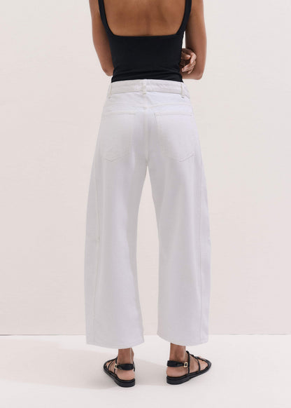 White Exaggerated Crop Jean | ME+EM