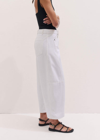 White Exaggerated Crop Jean | ME+EM