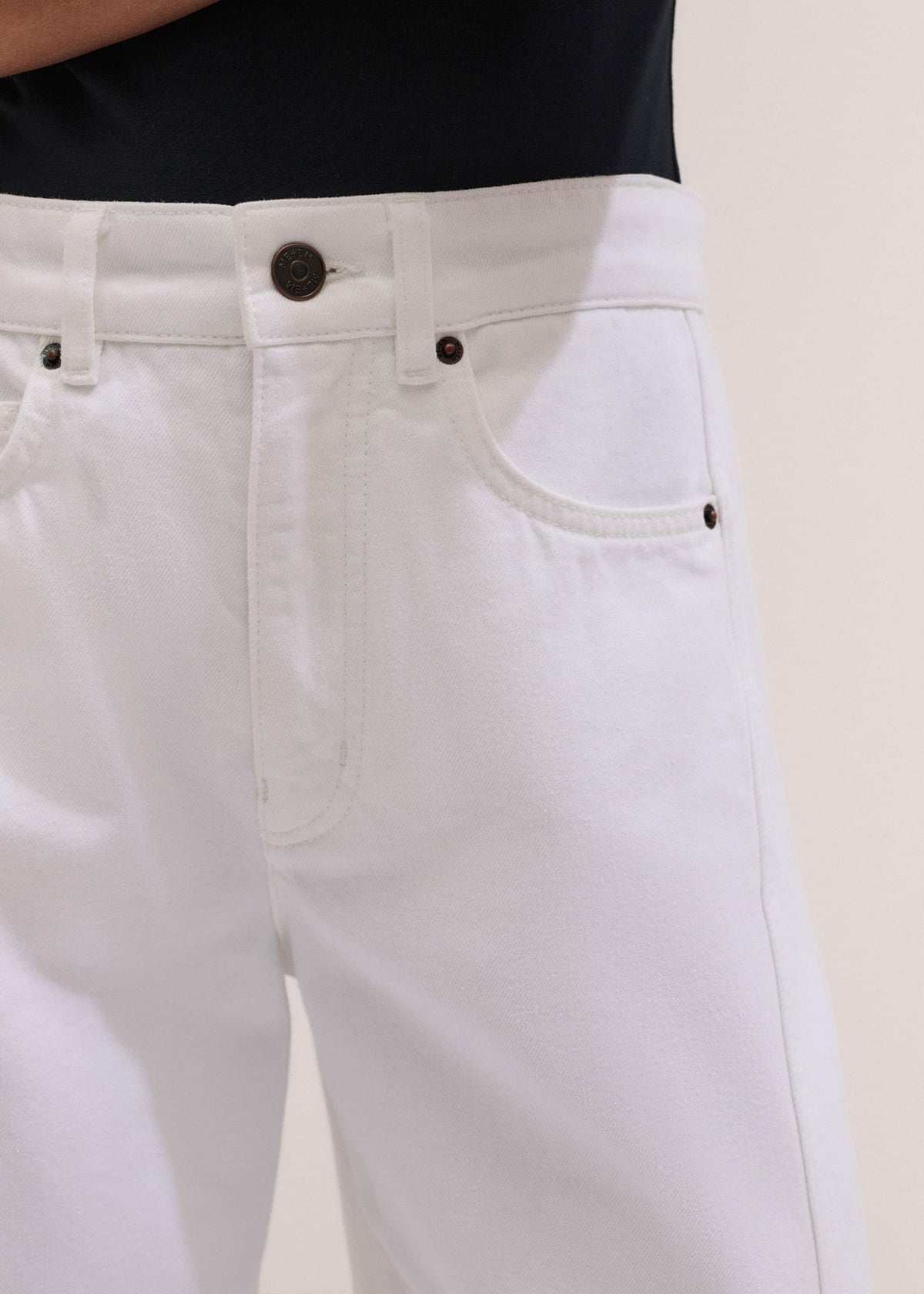 White Exaggerated Crop Jean | ME+EM