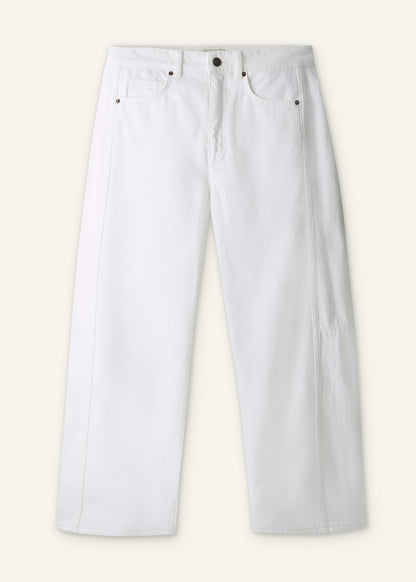 White Exaggerated Crop Jean | ME+EM