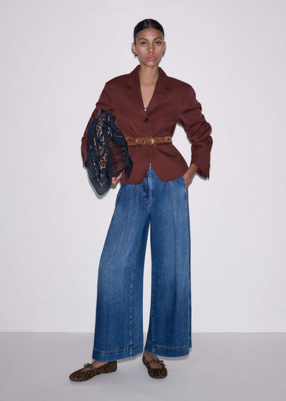 Blue Straight Culotte Jean | ME+EM