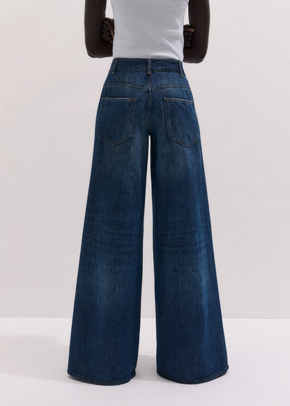 Mid Blue Super Wide Baggy Jean | ME+EM